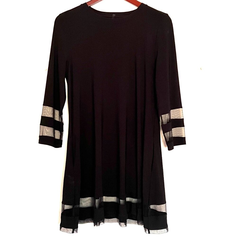 IC by Connie K Dress S Black Swing Pockets Stretch USA Relaxed Party